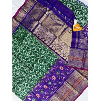 PGMRKBRS5Y06FSDC04- Kanchi border Ikat silk saree