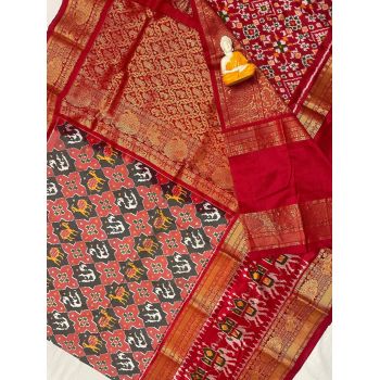 PGMRKBRS5Y06FSDC06- Kanchi border Ikat silk saree