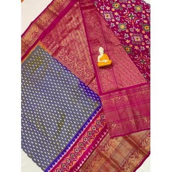 PGMRKBRS5Y06FSDC10- Kanchi border Ikat silk saree