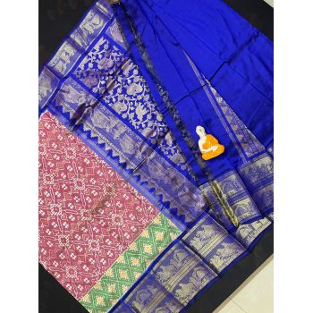 PGMRKBRS5Y06FSDC12- Kanchi border Ikat silk saree