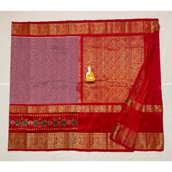 PGMRKBRS5Y06FSDC15- Kanchi border Ikat silk saree