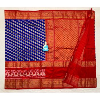 PGMRKBRS5Y06FSDC16- Kanchi border Ikat silk saree