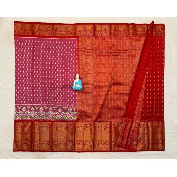 PGMRKBRS5Y06FSDC17- Kanchi border Ikat silk saree