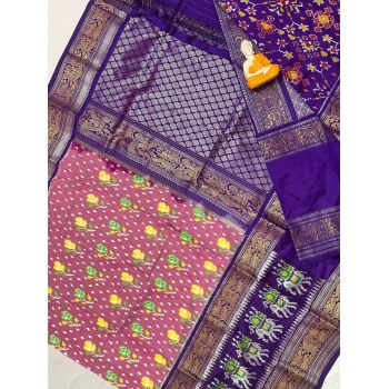 PGMRKBRS5Y06FSDC18- Kanchi border Ikat silk saree