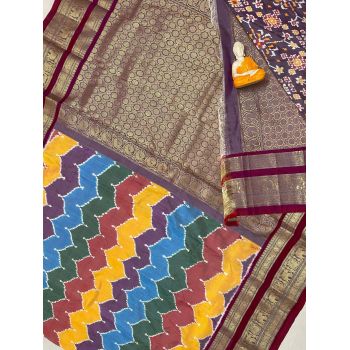 PGMRKBRS5Y06FSDC20- Kanchi border Ikat silk saree