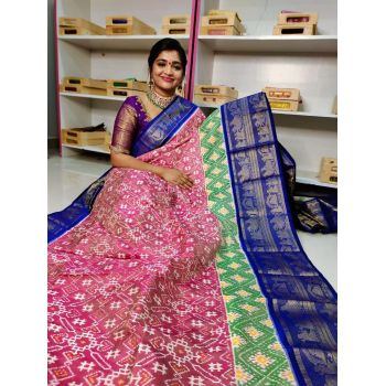 PGMRKBRS5Y06FSDC23- Kanchi border Ikat silk saree