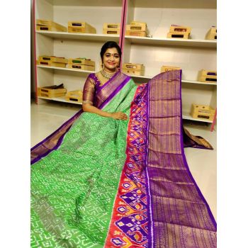 PGMRKBRS5Y06FSDC24- Kanchi border Ikat silk saree