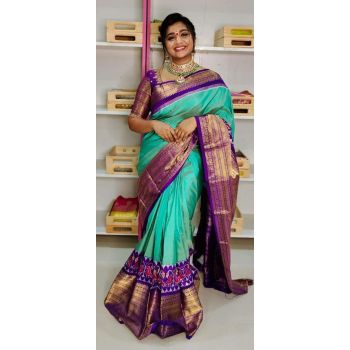 PGMRKBRS5Y06FSDC26- Kanchi border Ikat silk saree