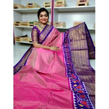 PGMRKBRS5Y06FSDC27- Kanchi border Ikat silk saree