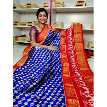 PGMRKBRS5Y06FSDC28- Kanchi border Ikat silk saree