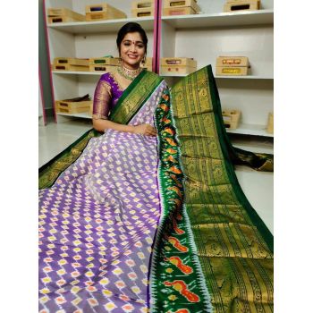 PGMRKBRS5Y06FSDC31- Kanchi border Ikat silk saree