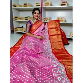 PGMRKBRS5Y06FSDC35- Kanchi border Ikat silk saree