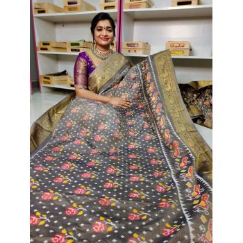 PGMRKBRS5Y06FSDC36- Kanchi border Ikat silk saree