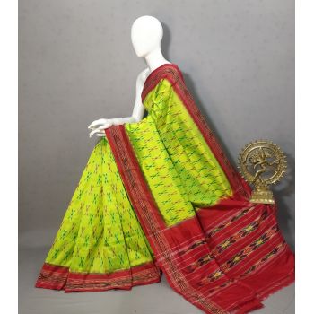PRKSILWS5Y04SECD07- light weight Ikat silk saree