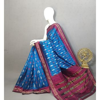 PRKSILWS5Y04SECD08- light weight Ikat silk saree