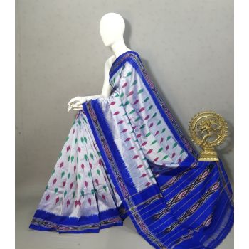 PRKSILWS5Y04SECD09- light weight Ikat silk saree