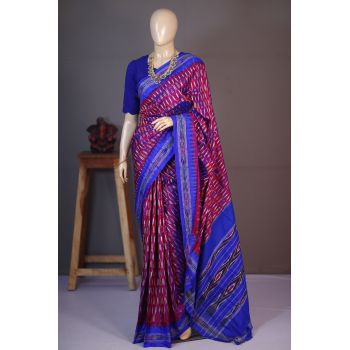 PRKSILWS5Y04SECD10- light weight Ikat silk saree