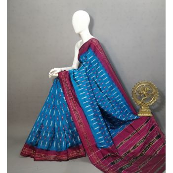 PRKSILWS5Y04SECD14- light weight Ikat silk saree