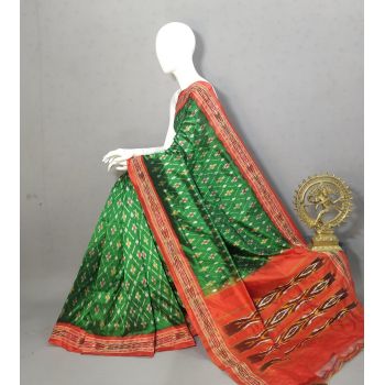 PRKSILWS5Y04SECD18- light weight Ikat silk saree