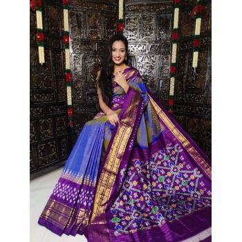 PRKSKBIP5Y06NDDC01- Kanchi border Ikat silk saree