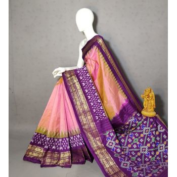 PRKSKBIP5Y06NDDC03- Kanchi border Ikat silk saree