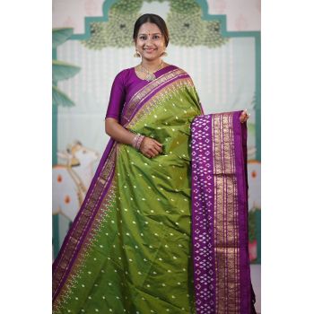 PRKSKBIP5Y06NDDC04- Kanchi border Ikat silk saree