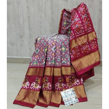 PSHLIDSS5Y04NCDD14- Ikat silk saree