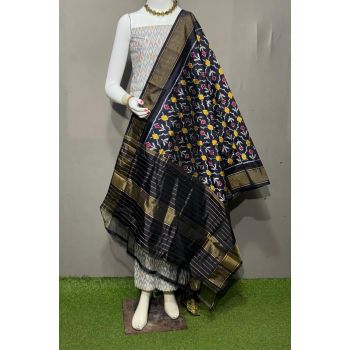 PSRGSDST5Y06FFCD03- Ikat Silk dupatta with Ikat sico top