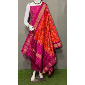 PSRGSDST5Y06FFCD11- Ikat Silk dupatta with Ikat sico top