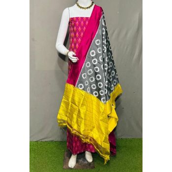 PSRGSDST5Y06FFCD15- Ikat Silk dupatta with Ikat sico top