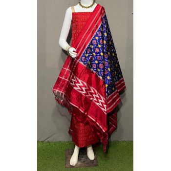 PSRGSDST5Y06FFCD26- Ikat Silk dupatta with Ikat sico top