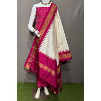 PSRGSDST5Y06FFCD27- Ikat Silk dupatta with Ikat sico top
