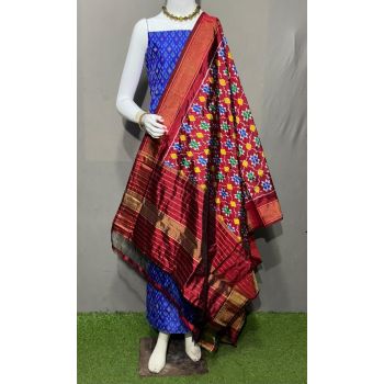 PSRGSDST5Y06FFCD30- Ikat Silk dupatta with Ikat sico top