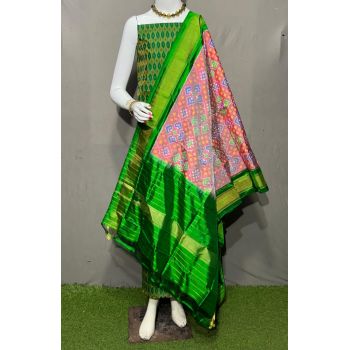 PSRGSDST5Y06FFCD39- Ikat Silk dupatta with Ikat sico top