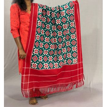 PSSIICDP5Y04IBDC01- Double Ikat cotton dupatta