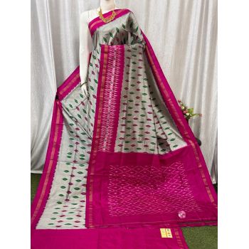 PASKILWS5Y10XEDC02- light weight Ikat silk saree