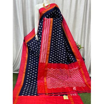 PASKILWS5Y10XEDC16- light weight Ikat silk saree