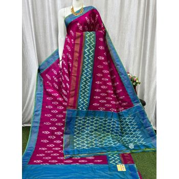 PASKILWS5Y10XEDC50- light weight Ikat silk saree