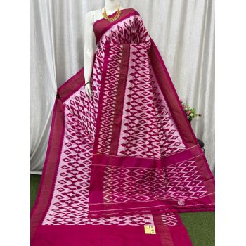 PASKILWS5Y10XEDC54- light weight Ikat silk saree
