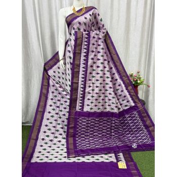 PASKILWS5Y10XEDC58- light weight Ikat silk saree