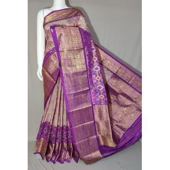 PDLSKBRS5Y10EDCC04- Kanchi border Ikat silk saree