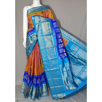 PDLSKBRS5Y10EDCC06- Kanchi border Ikat silk saree