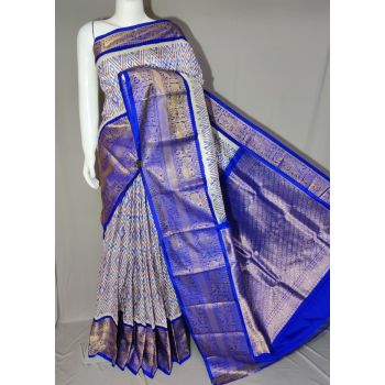 PDLSKBRS5Y10EDCC15- Kanchi border Ikat silk saree