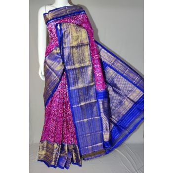 PDLSKBRS5Y10EDCC18- Kanchi border Ikat silk saree