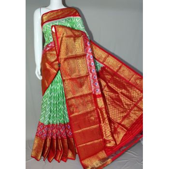 PDLSKBRS5Y10EDCC21- Kanchi border Ikat silk saree