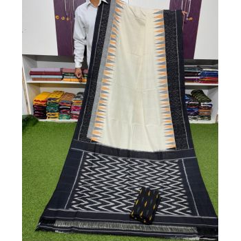 PSRGICTS5Y11INDC67- Ikat cotton saree