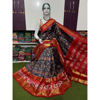 PSRGIDSS5Y09BBCD08- Ikat silk saree