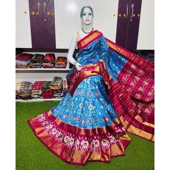 PSRGIDSS5Y09BBCD16- Ikat silk saree