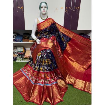 PSRGKBRS5Y08FSDC16- Kanchi border Ikat silk saree