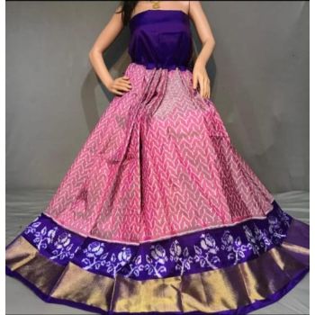 PSSIFSLG5Y10SZDC01- Free Size Ikat Silk Lehenga